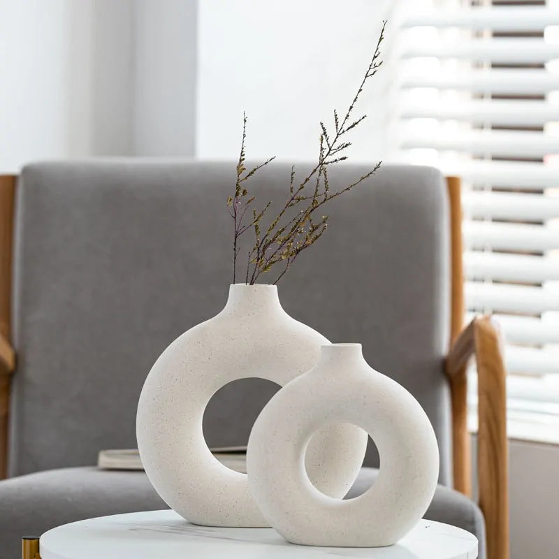 White Ceramic Flower Vase