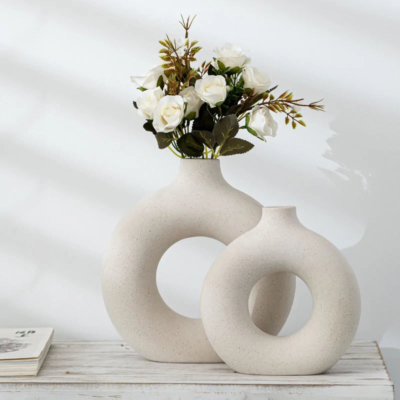 White Ceramic Flower Vase