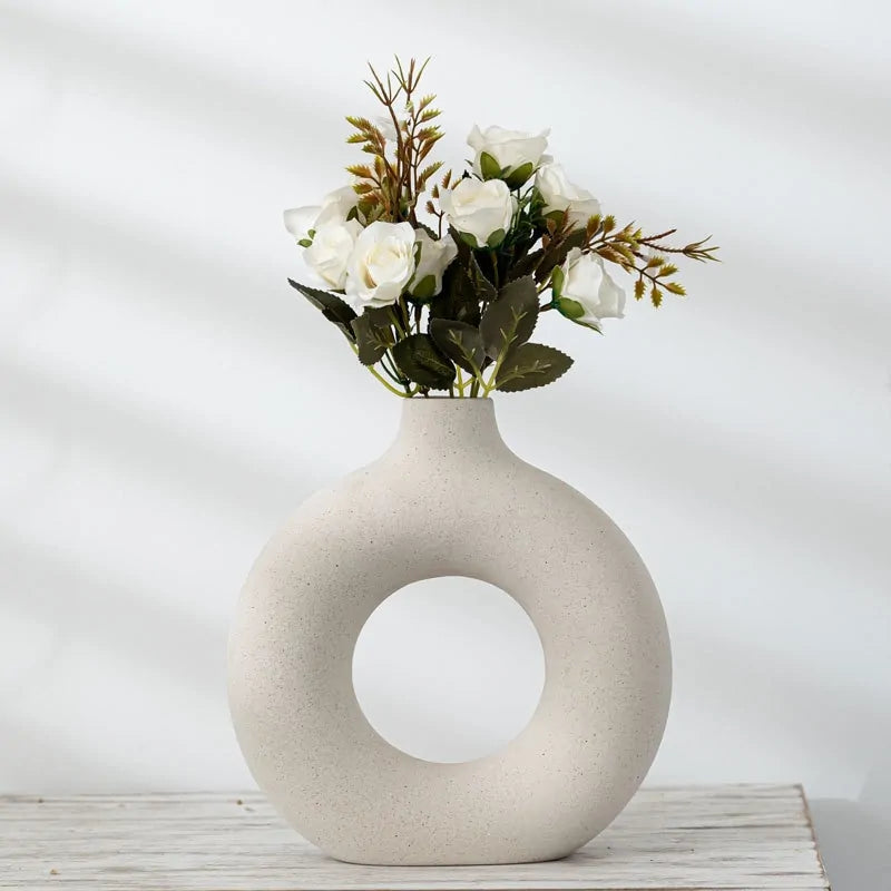 White Ceramic Flower Vase